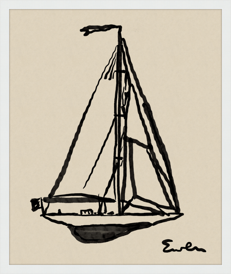 Giclée Print // Sailboat : Warm Black