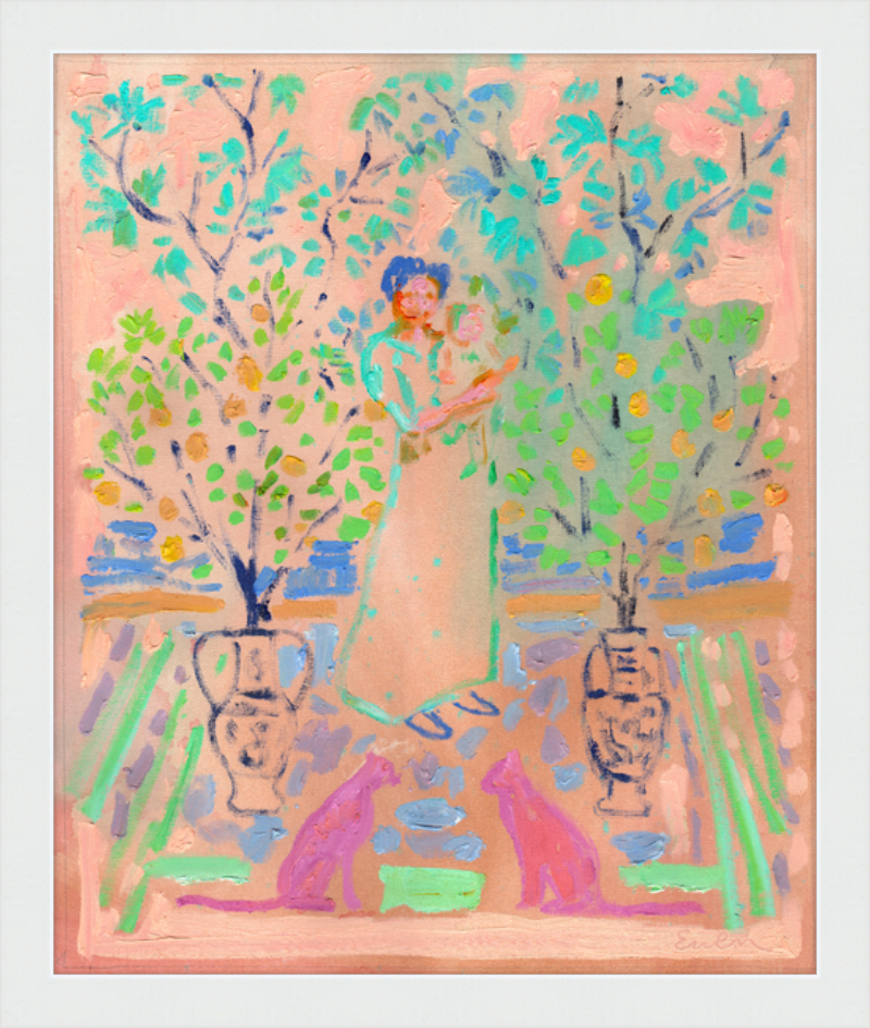 Giclée Print // Mother And Child (With Pair of Pink Cats)