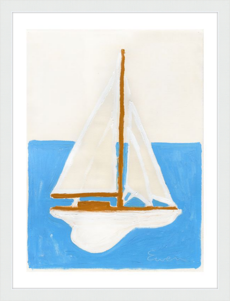 Giclée Print // Sailboat (White Sails, Blue Ocean)