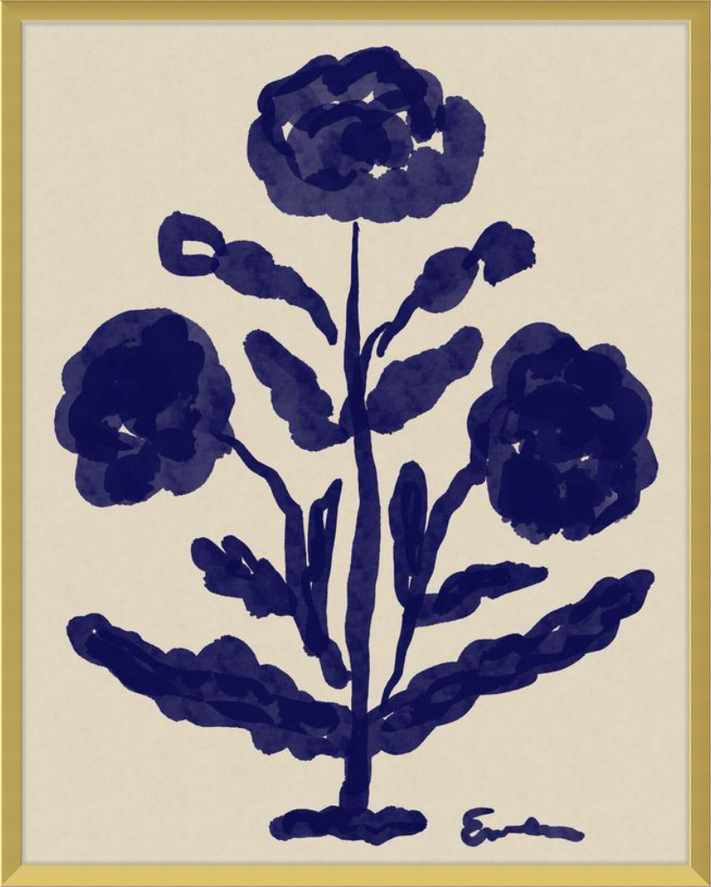 Giclée Print // Folk Flowers: Indigo