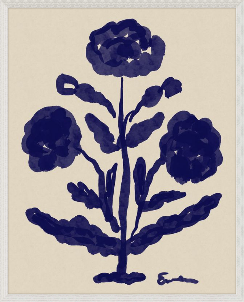 Giclée Print // Folk Flowers: Indigo