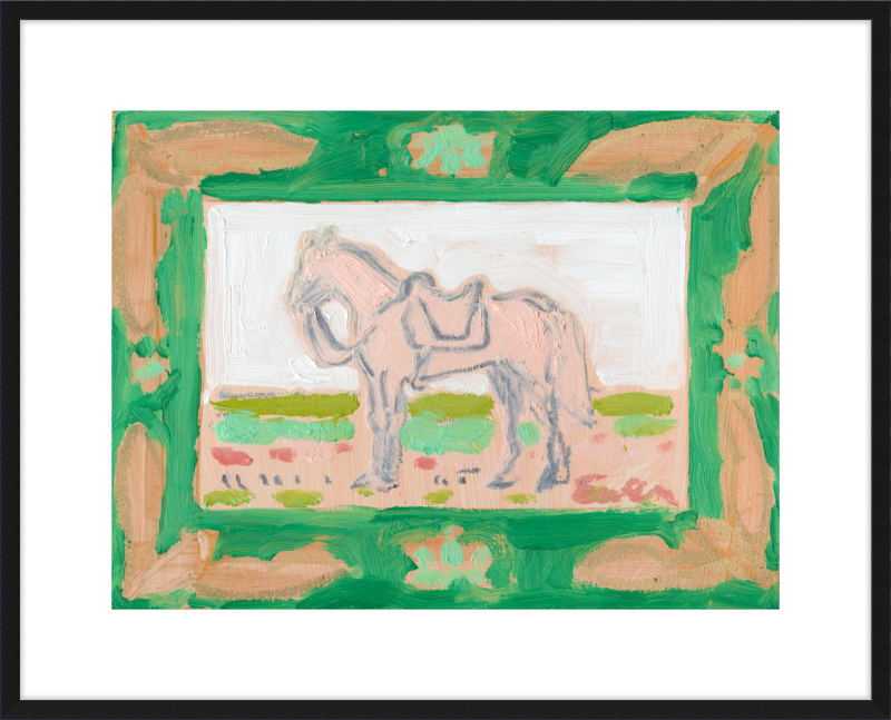 Giclée Print // Horse with Green Frame