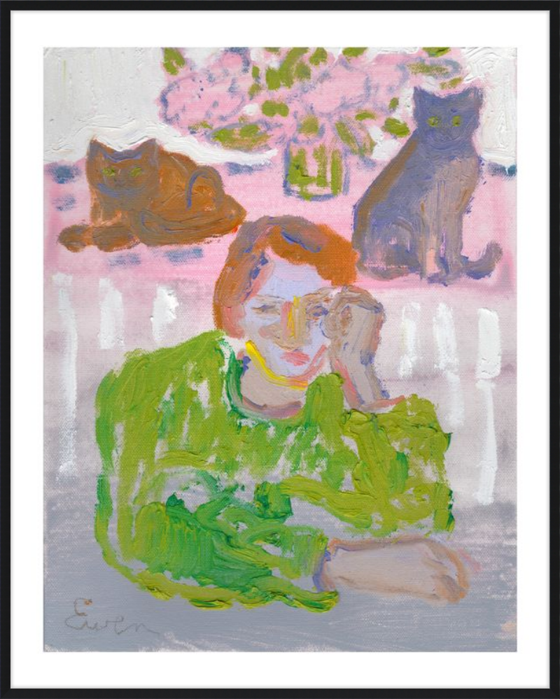 Giclée Print // Cat Painting: There Are Two Means of Refuge From The Miseries of Life