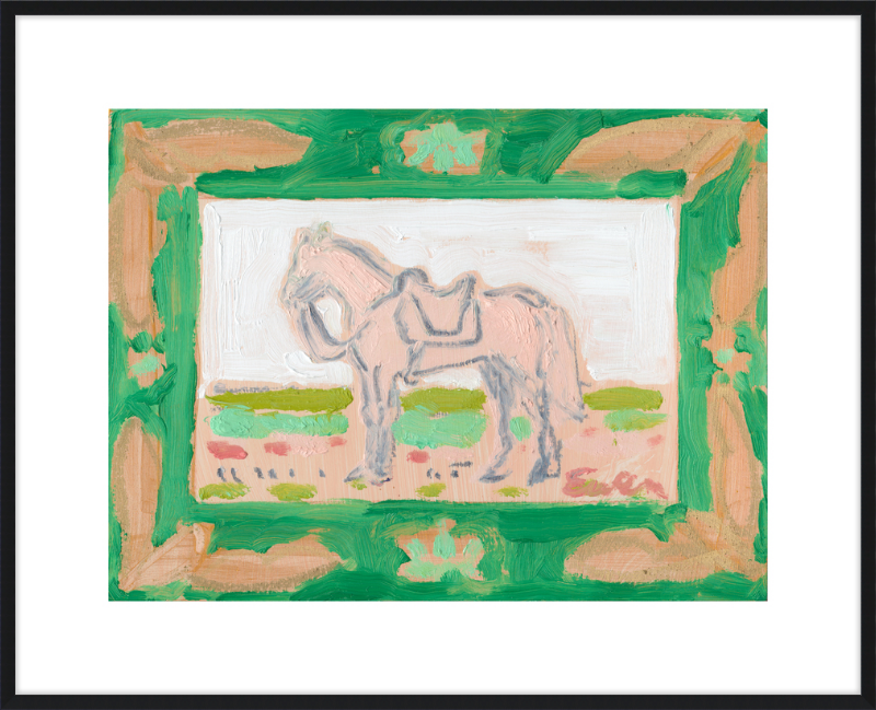 Giclée Print // Horse with Green Frame