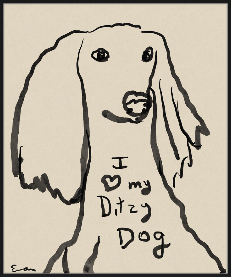 Framed Print // I Love My Ditzy Dog