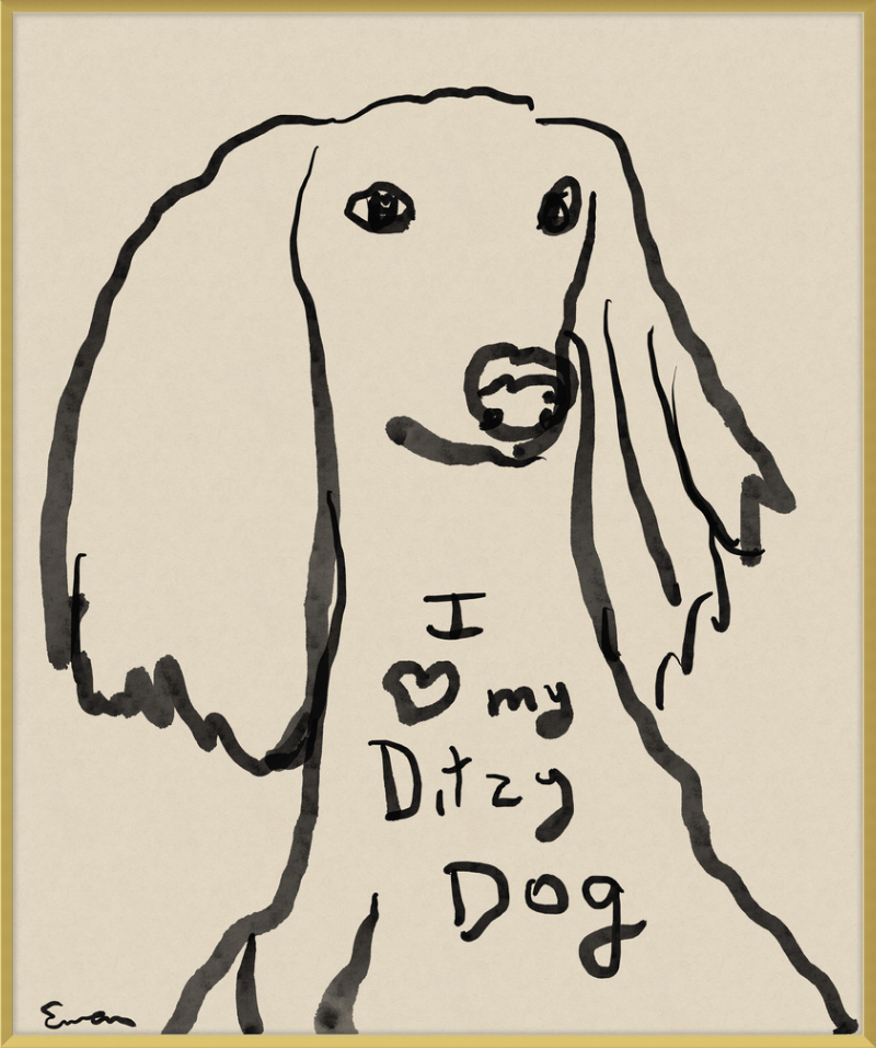 Framed Print // I Love My Ditzy Dog