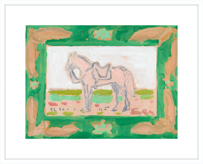 Giclée Print // Horse with Green Frame