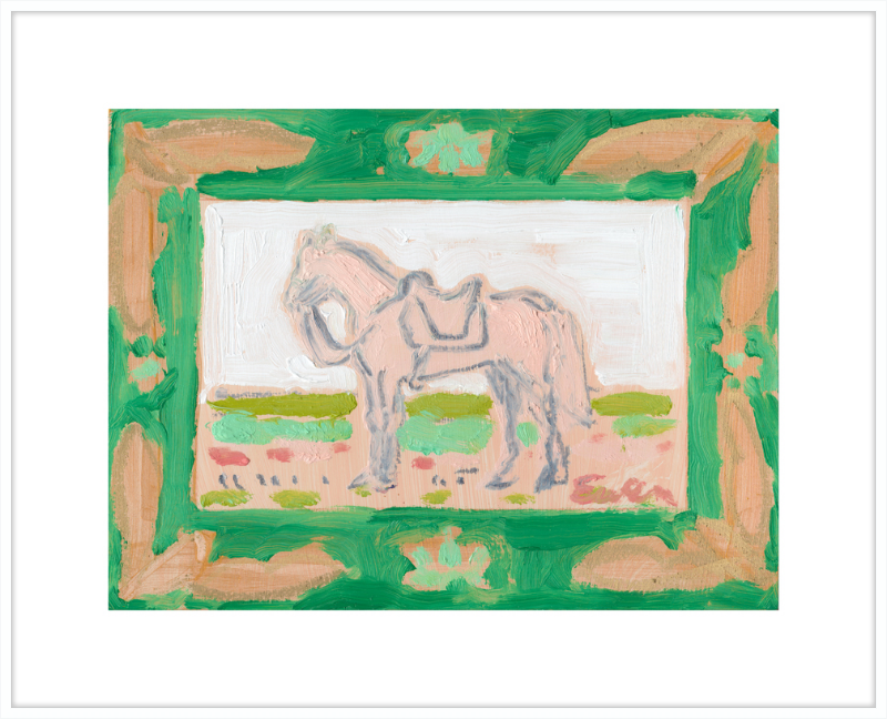 Giclée Print // Horse with Green Frame