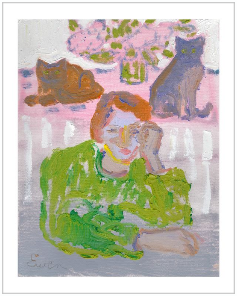 Giclée Print // Cat Painting: There Are Two Means of Refuge From The Miseries of Life