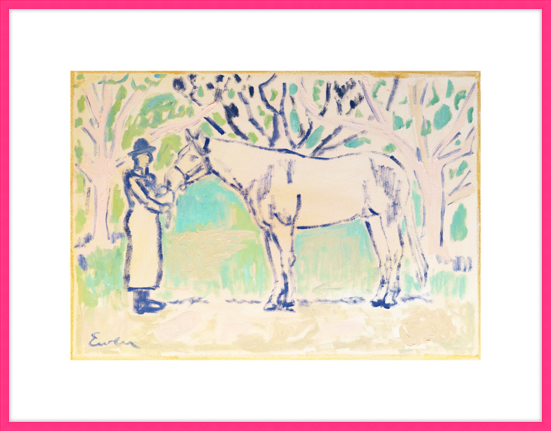 Framed Print // Horse with Lady in Hat