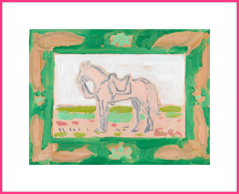Framed Print // Horse with Green Frame