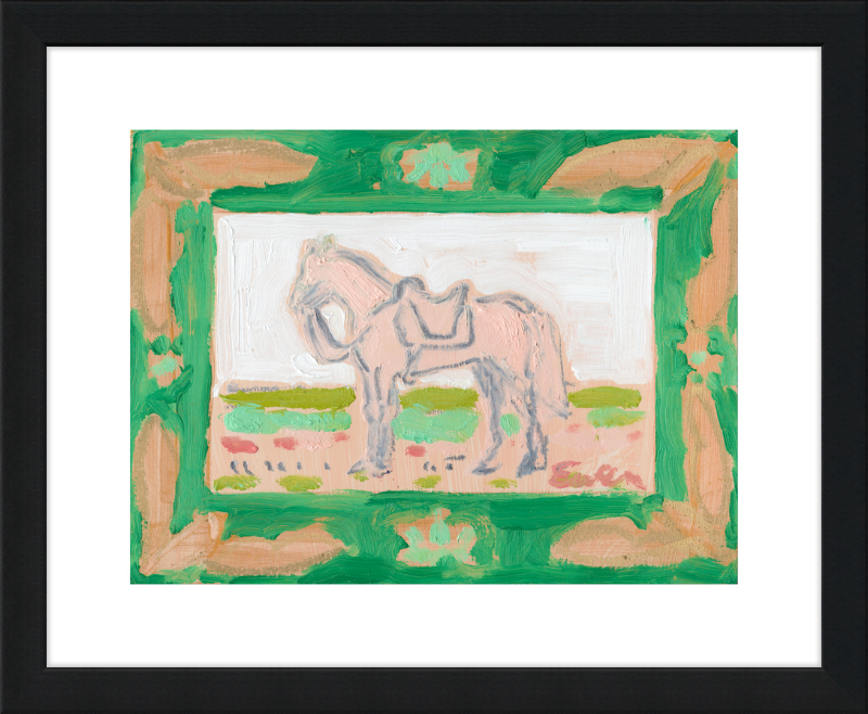 Giclée Print // Horse with Green Frame