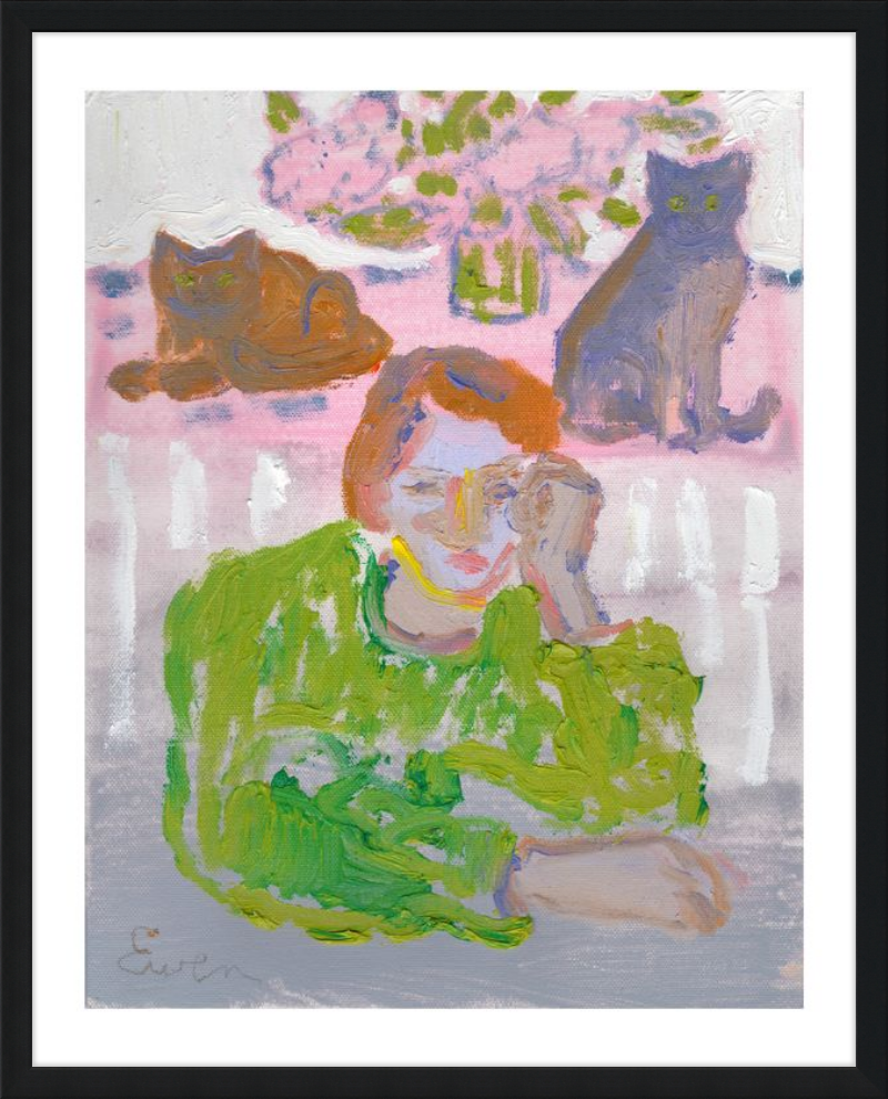 Giclée Print // Cat Painting: There Are Two Means of Refuge From The Miseries of Life