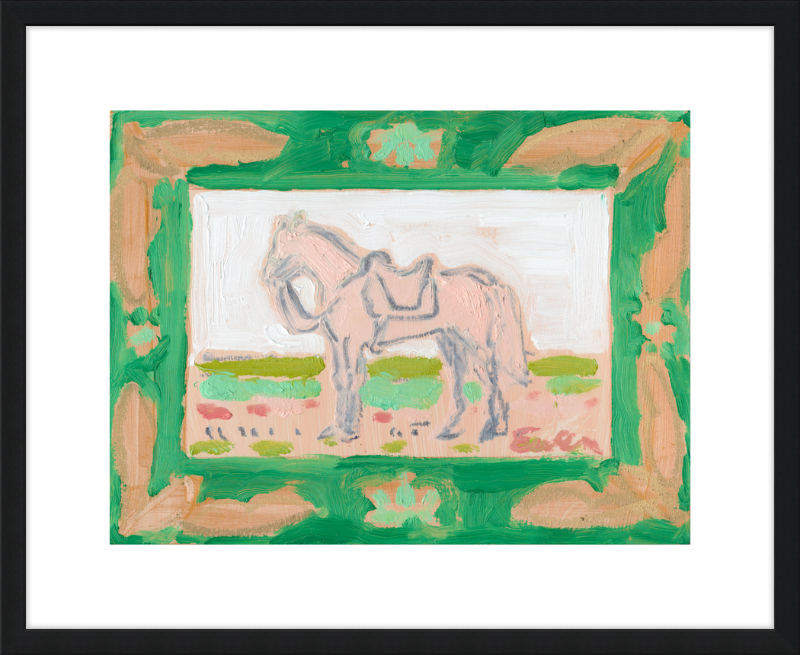 Giclée Print // Horse with Green Frame