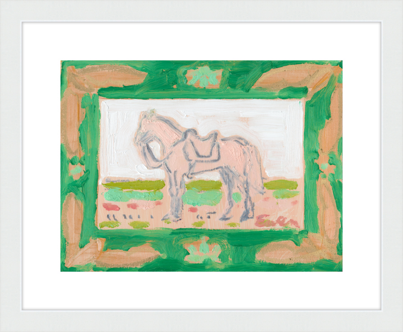 Giclée Print // Horse with Green Frame