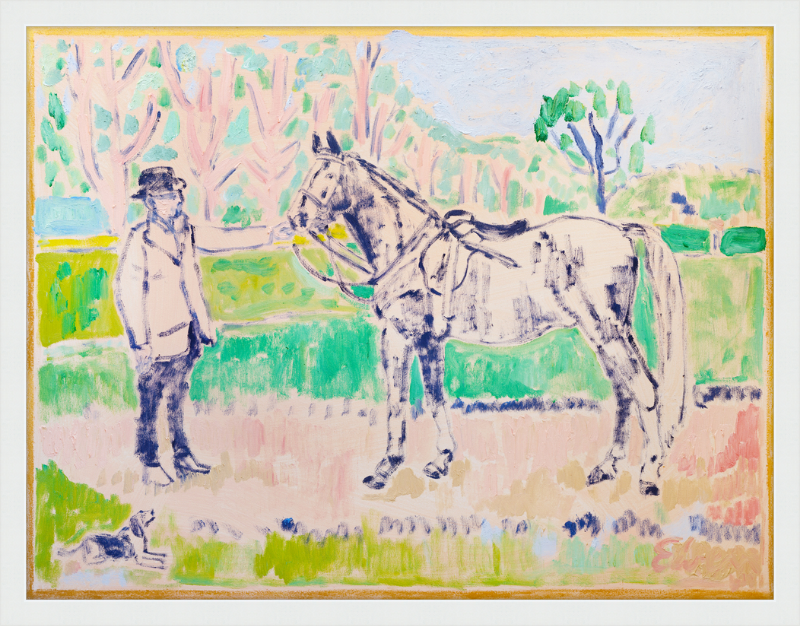 Giclée Print // Horse with Beagle and Man in Hat