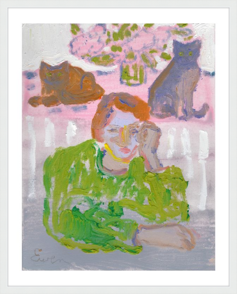 Giclée Print // Cat Painting: There Are Two Means of Refuge From The Miseries of Life