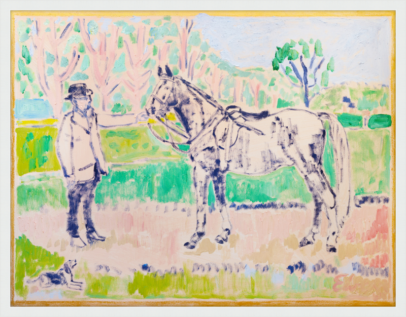 Giclée Print // Horse with Beagle and Man in Hat