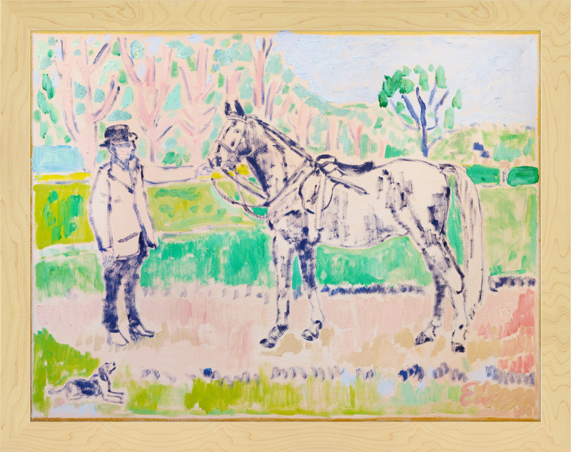 Giclée Print // Horse with Beagle and Man in Hat