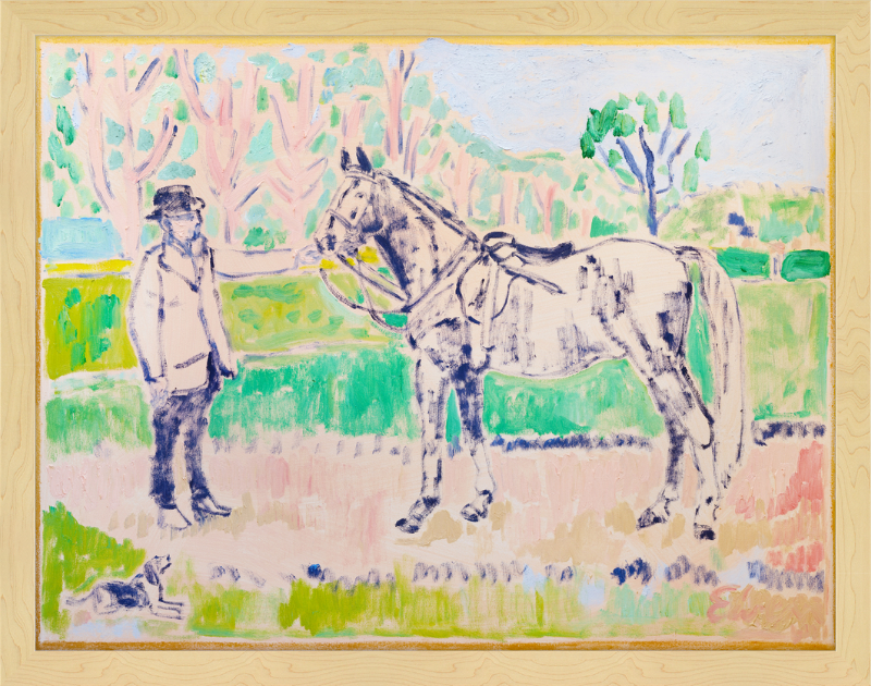 Giclée Print // Horse with Beagle and Man in Hat