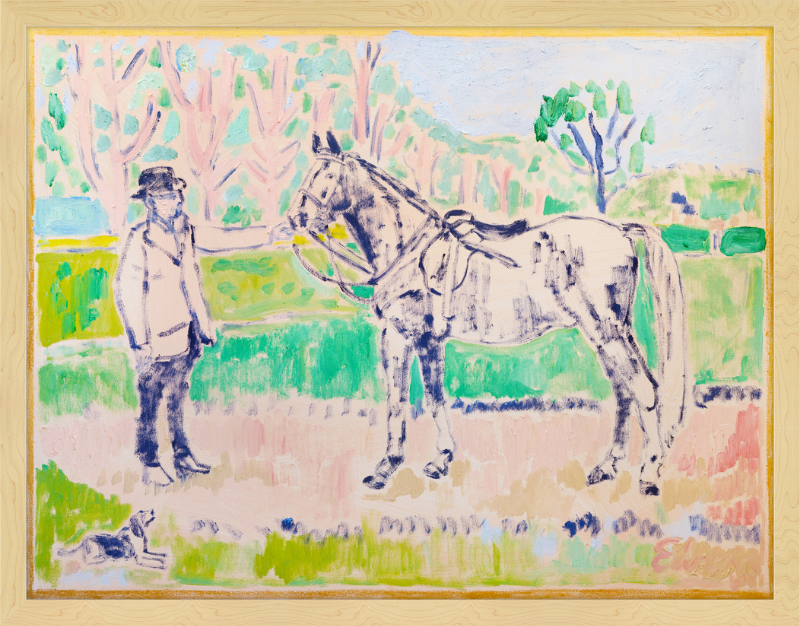 Giclée Print // Horse with Beagle and Man in Hat