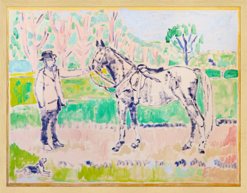 Giclée Print // Horse with Beagle and Man in Hat