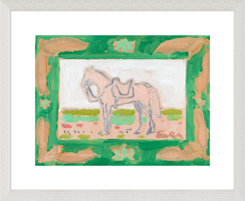 Giclée Print // Horse with Green Frame