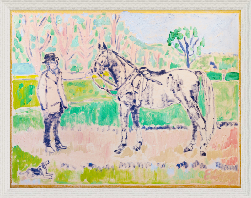 Giclée Print // Horse with Beagle and Man in Hat