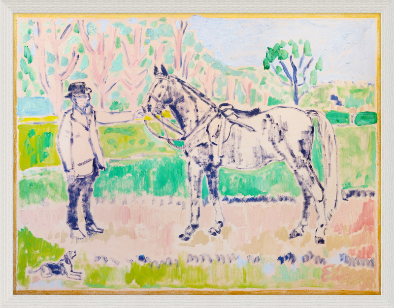 Giclée Print // Horse with Beagle and Man in Hat