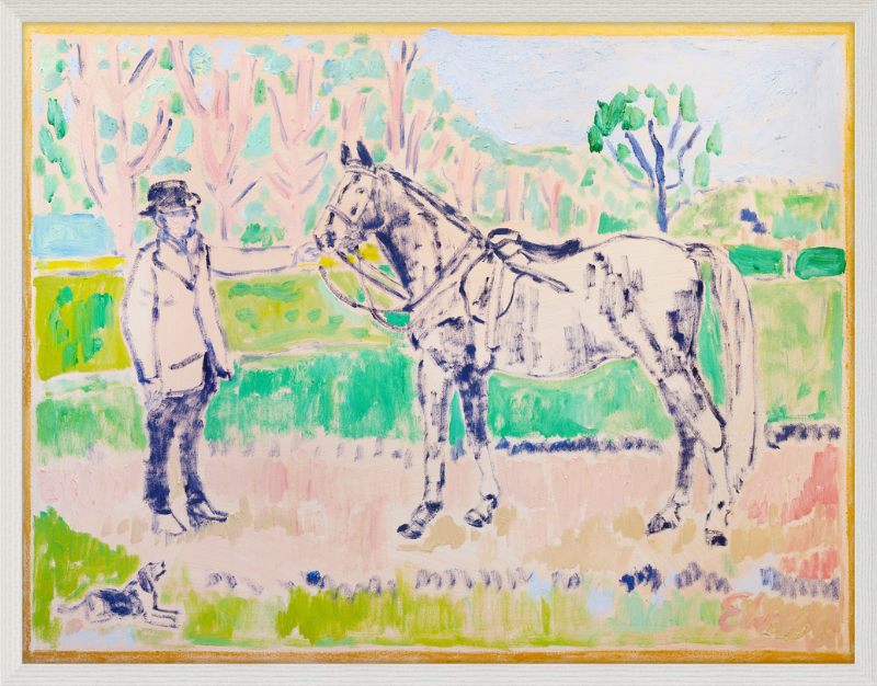 Giclée Print // Horse with Beagle and Man in Hat