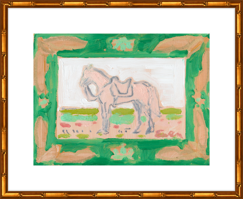 Giclée Print // Horse with Green Frame