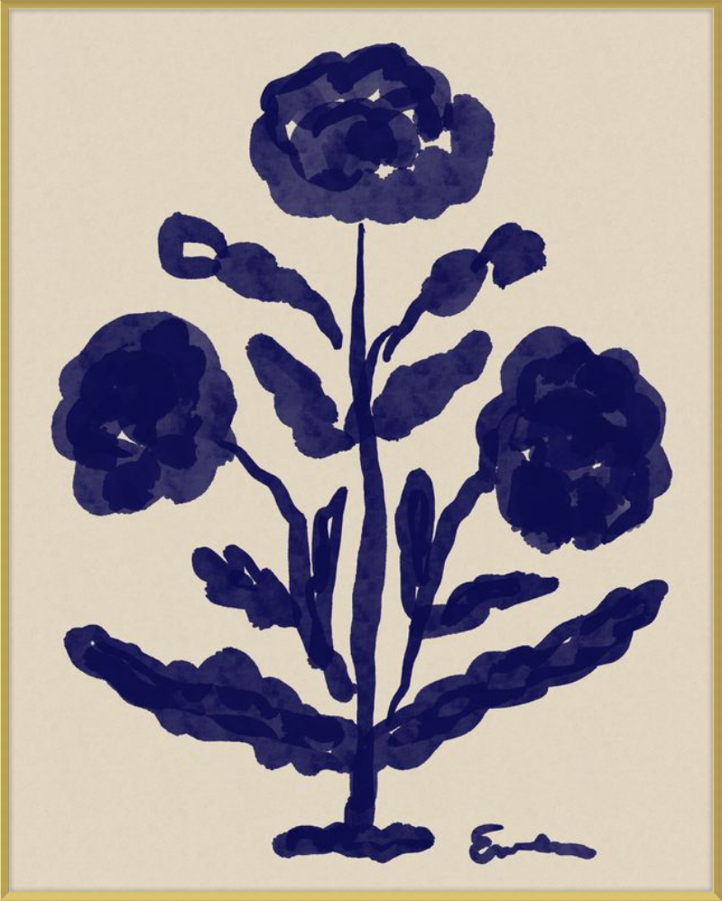 Giclée Print // Folk Flowers: Indigo