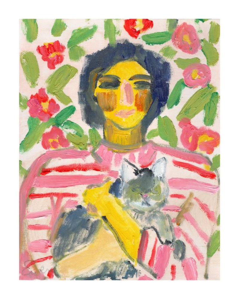 Giclée Print // A Little Optimism Around Here (Cat Painting Series)