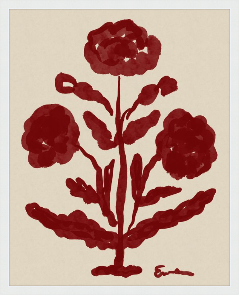 Giclée Print // Folk Flowers :  Oxblood