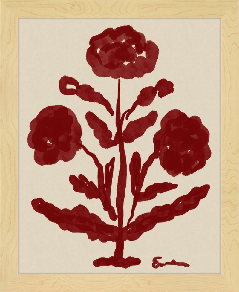 Giclée Print // Folk Flowers :  Oxblood