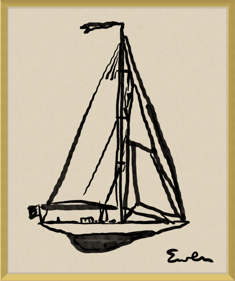 Giclée Print // Sailboat : Warm Black