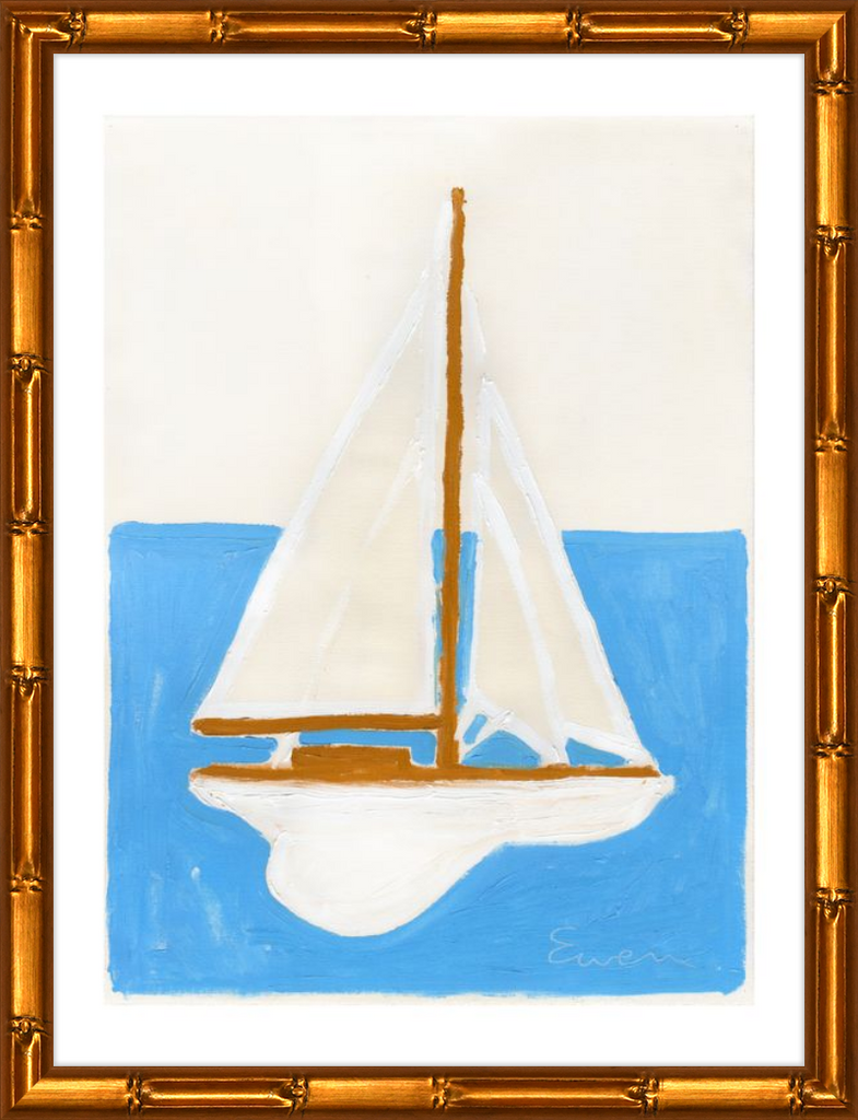 Giclée Print // Sailboat (White Sails, Blue Ocean)