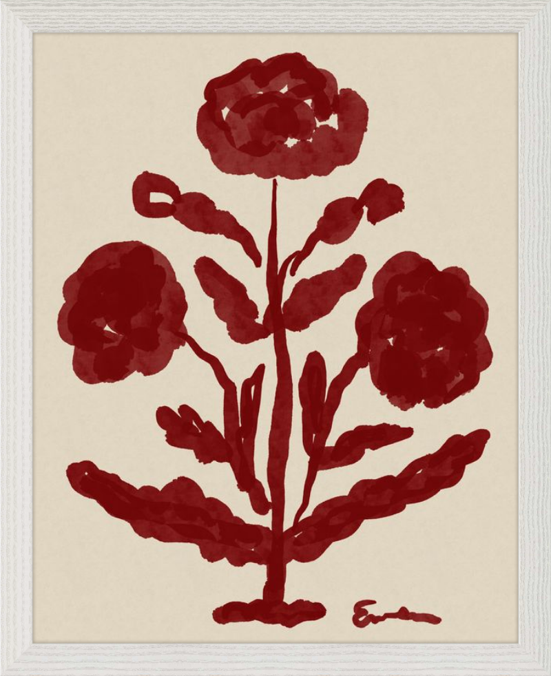 Giclée Print // Folk Flowers :  Oxblood