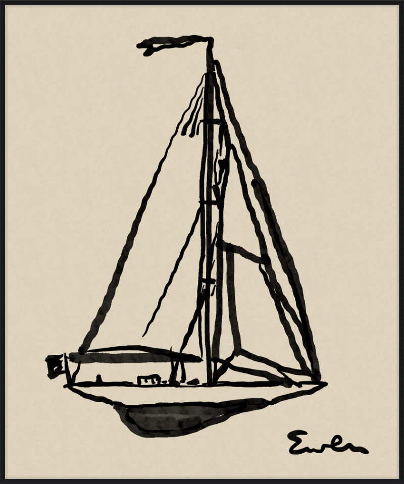 Giclée Print // Sailboat : Warm Black