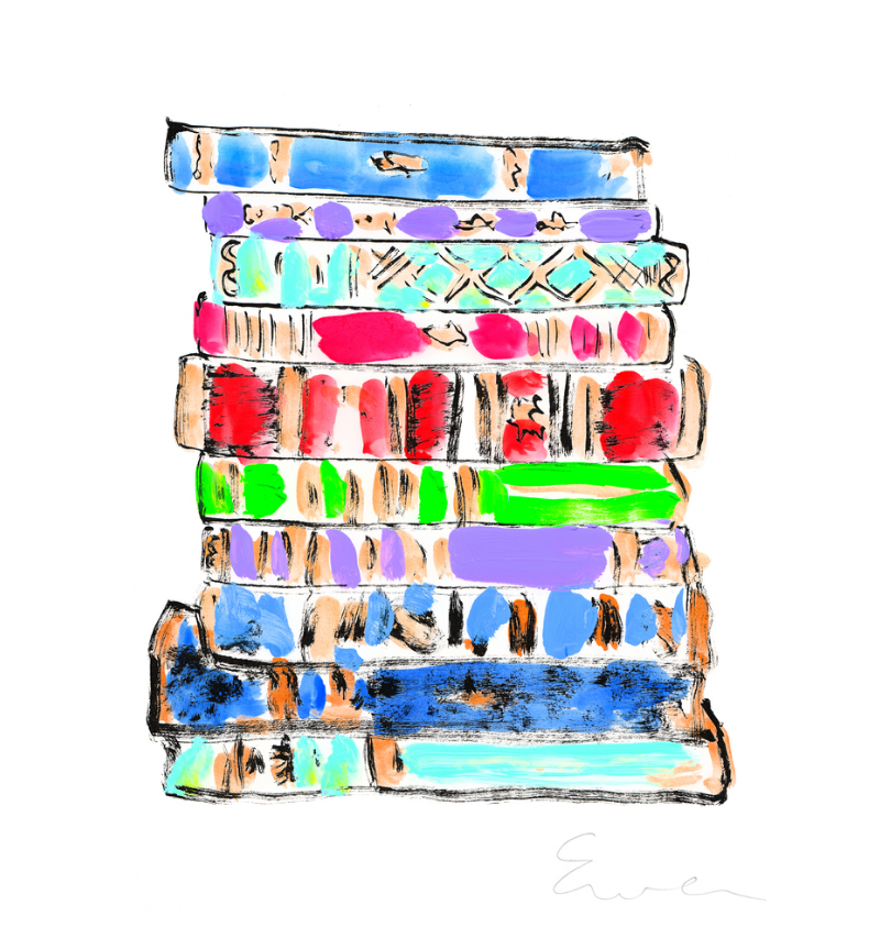 Giclée Print // Tsundoku (Stack of Books)