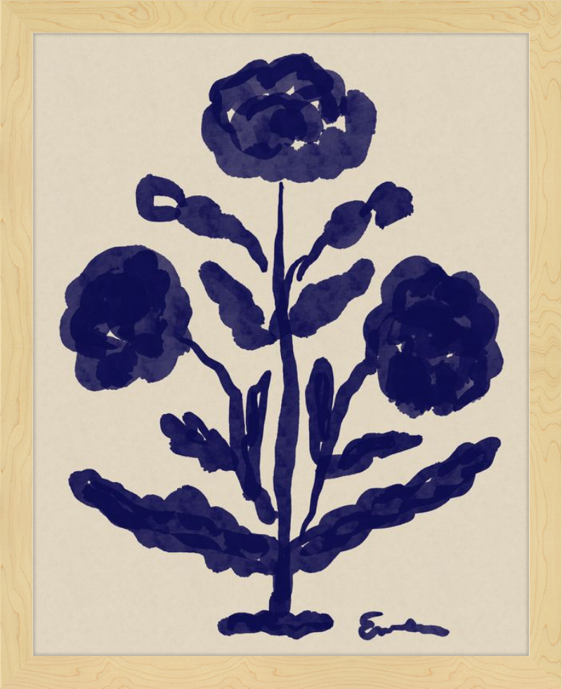 Giclée Print // Folk Flowers: Indigo