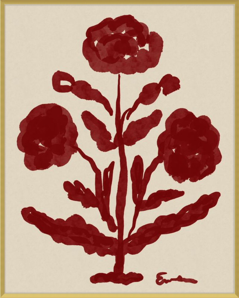 Giclée Print // Folk Flowers :  Oxblood