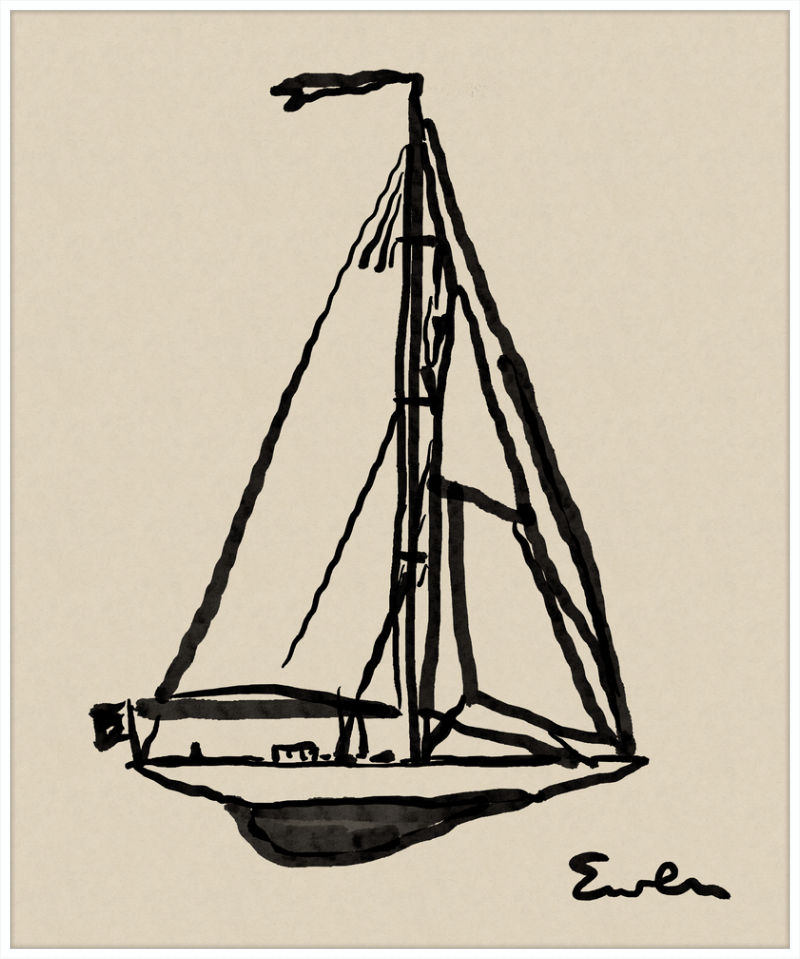 Giclée Print // Sailboat : Warm Black
