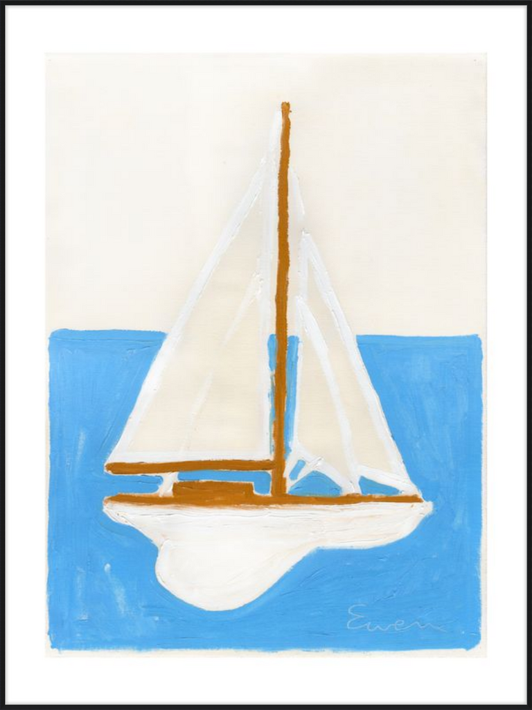 Giclée Print // Sailboat (White Sails, Blue Ocean)