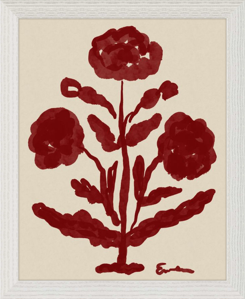 Giclée Print // Folk Flowers :  Oxblood