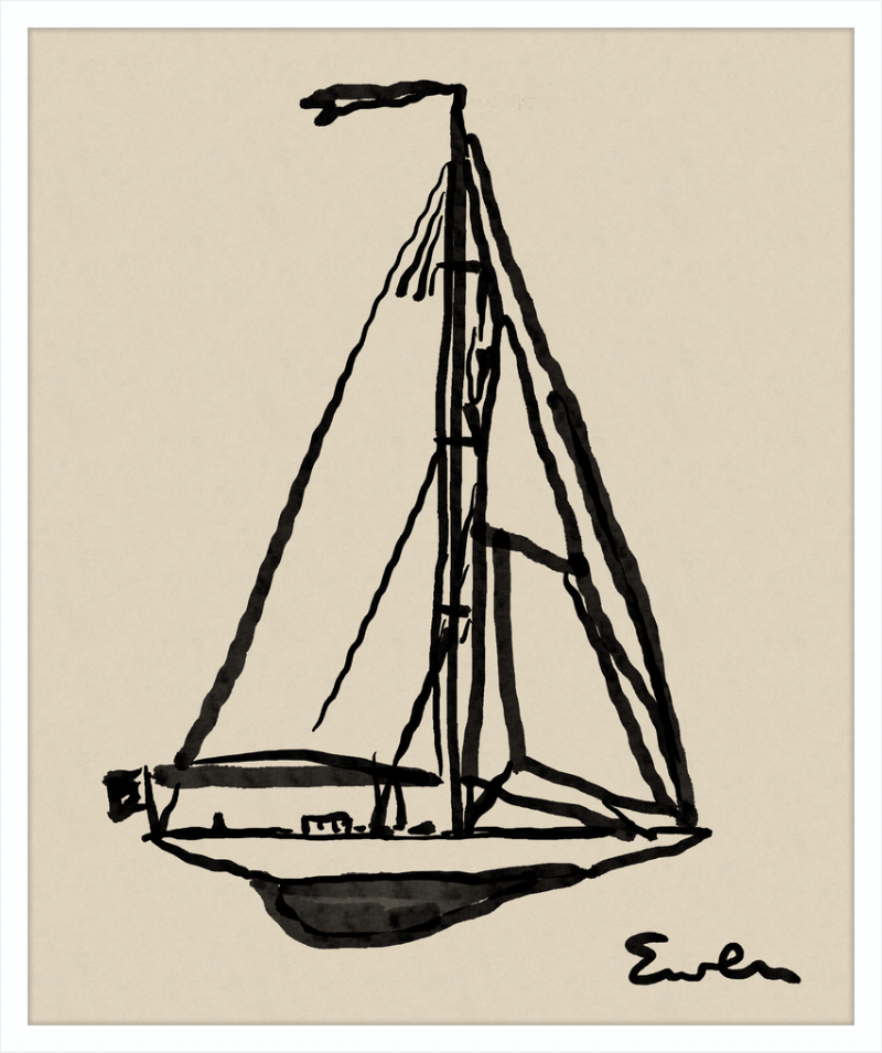 Giclée Print // Sailboat : Warm Black