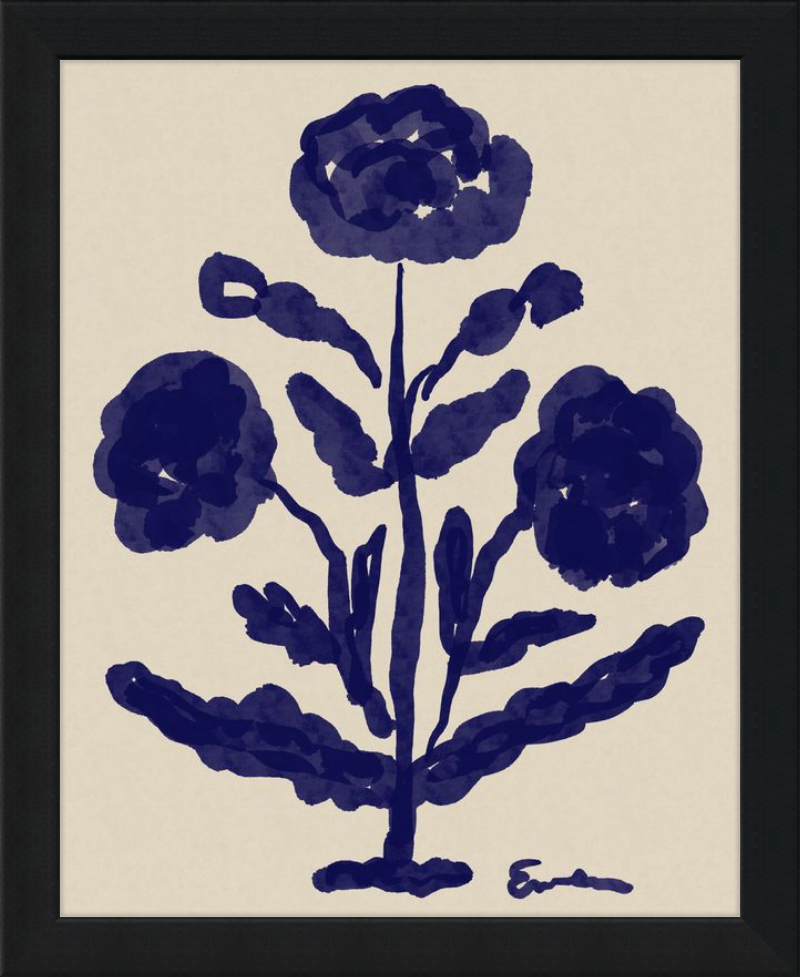 Giclée Print // Folk Flowers: Indigo
