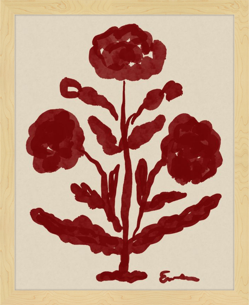 Giclée Print // Folk Flowers :  Oxblood