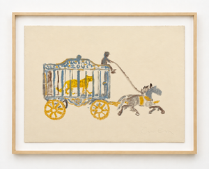 Oil Painting // Tiger, The Royal Zoo Wagon (about to escape)