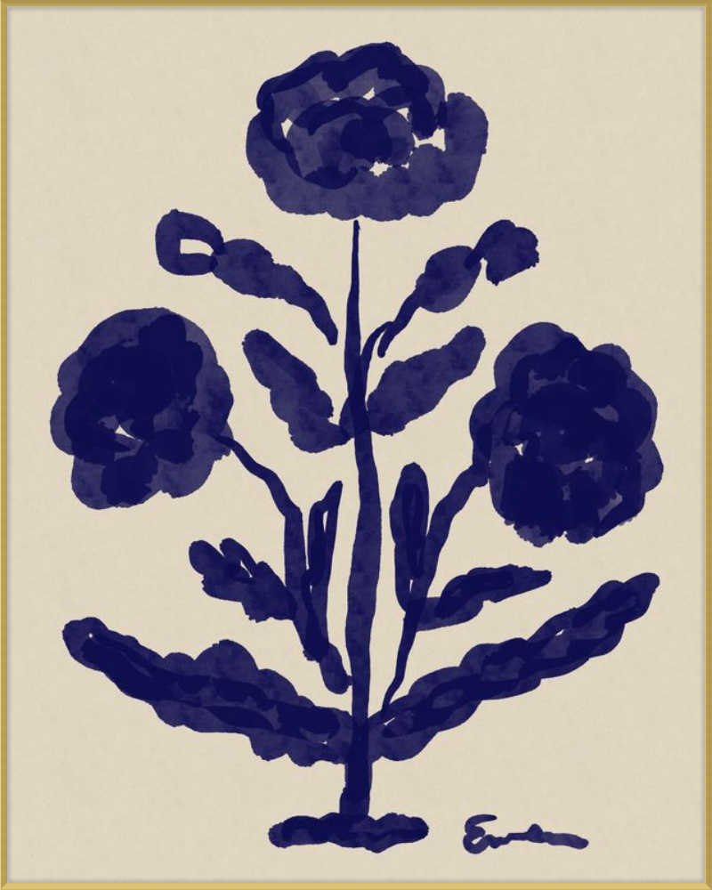 Giclée Print // Folk Flowers: Indigo